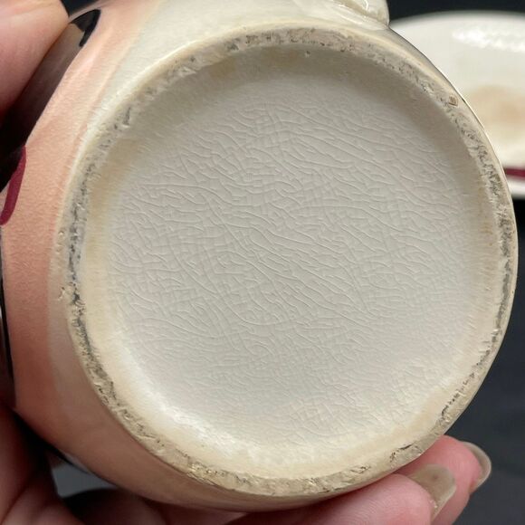 Vintage Mom & Pop Teacups Mugs w/ Matching Bow Saucers 1950s Relco Mid-Century - Picture 6 of 11